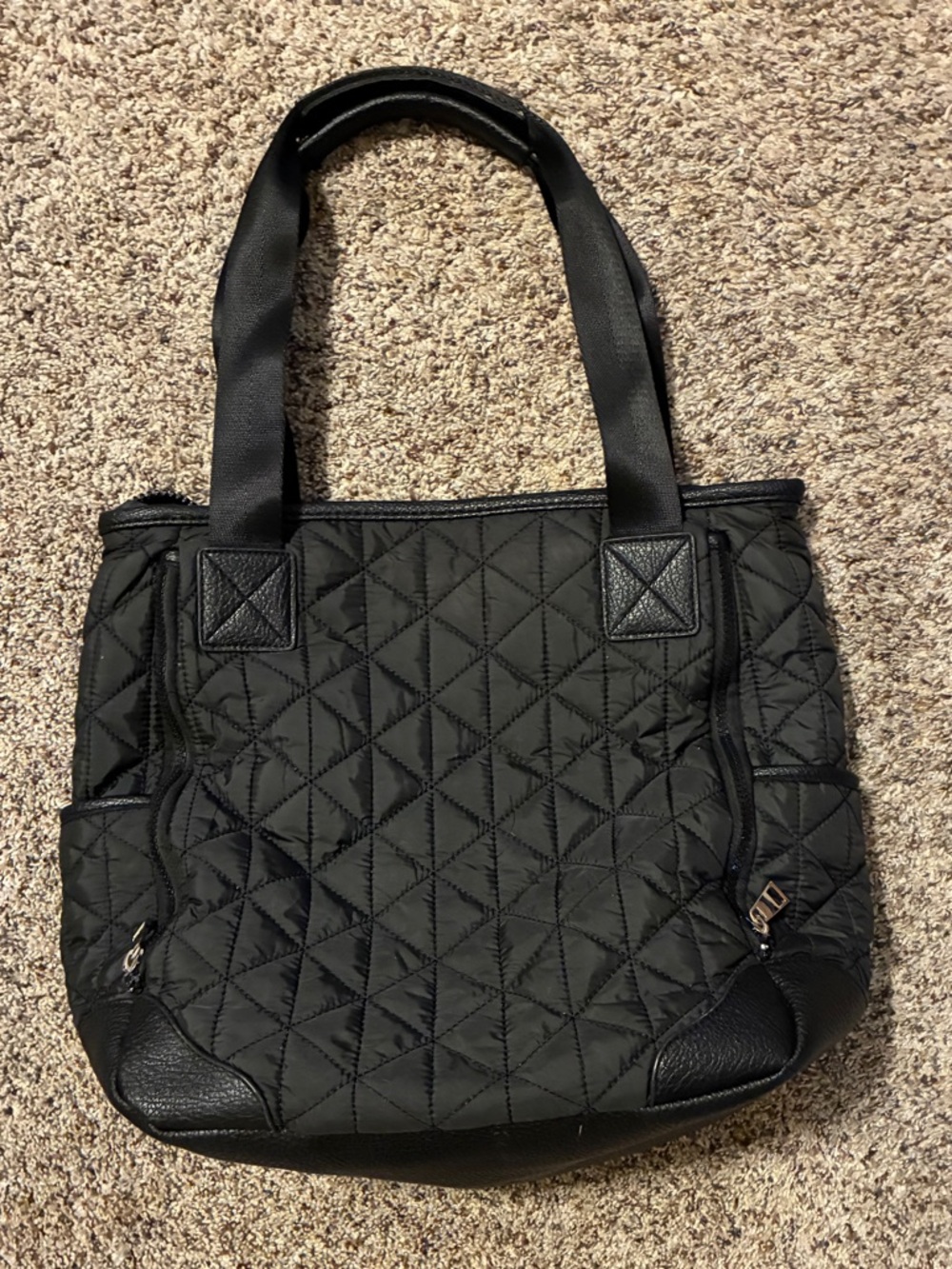 Cynthia Rowley Black Quilted Travel Bag